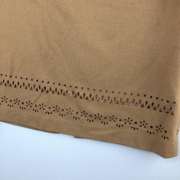 Neiman Marcus Camel Colored Laser Cut Pencil Skirt - Picture 2 of 7